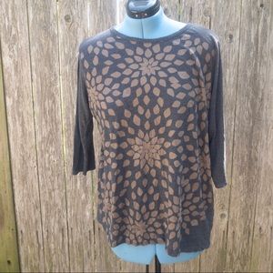 Lucky brand gray top, 3/4 sleeve